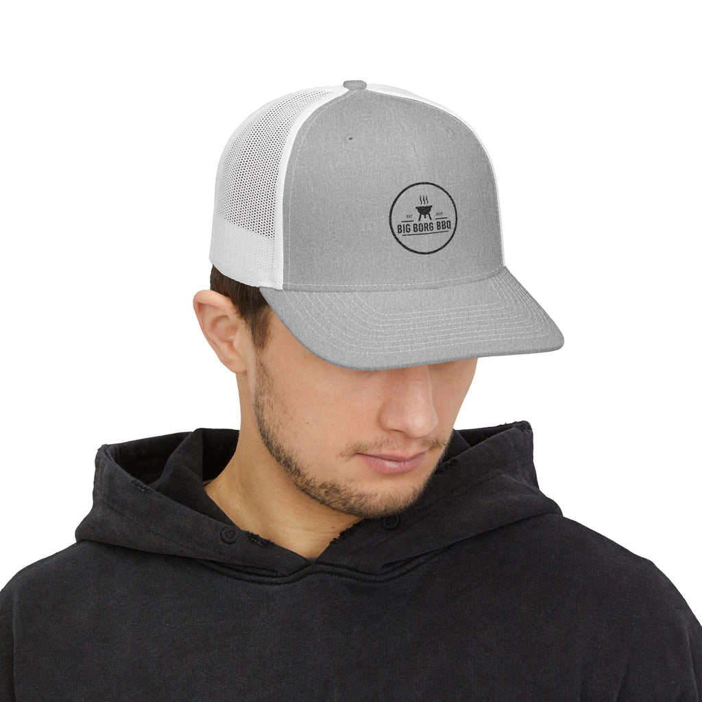 BBQ Grill Logo Trucker Cap — Big Burg BBQ Mesh Snapback
