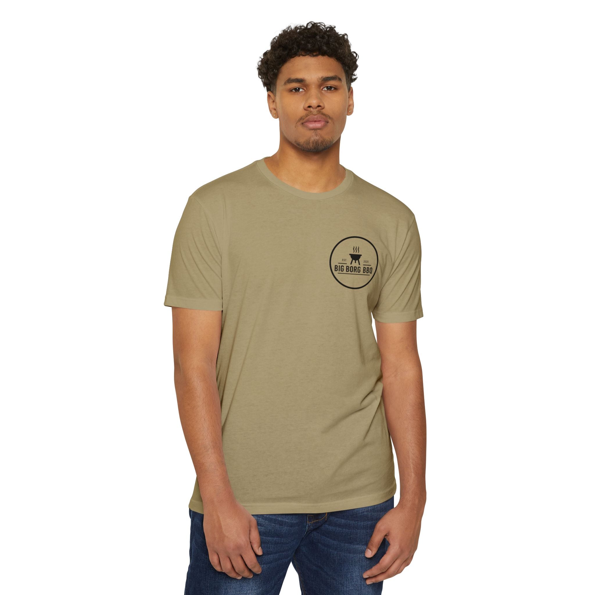 BBQ T-Shirt — "Rub It Til' Your Mouth Waters" Big Borg BBQ Grill Tee