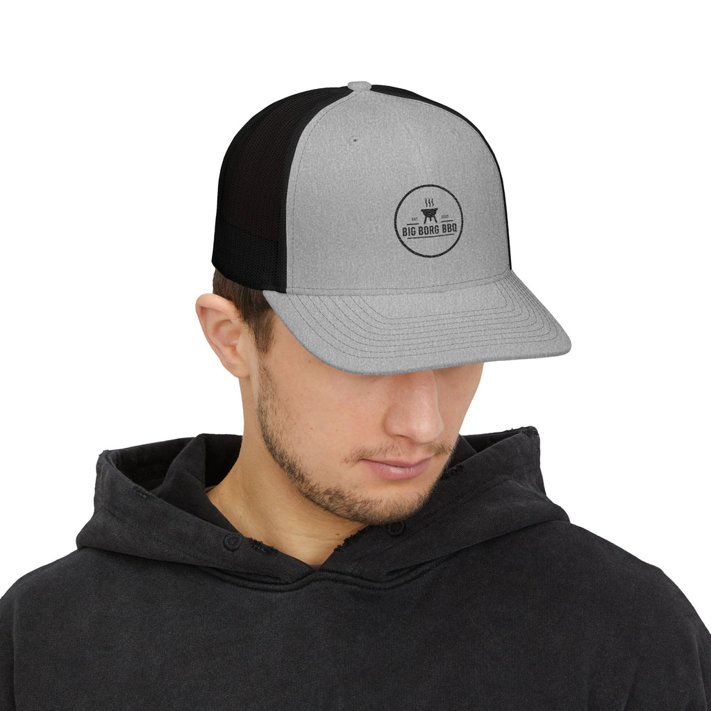 BBQ Grill Logo Trucker Cap — Big Burg BBQ Mesh Snapback