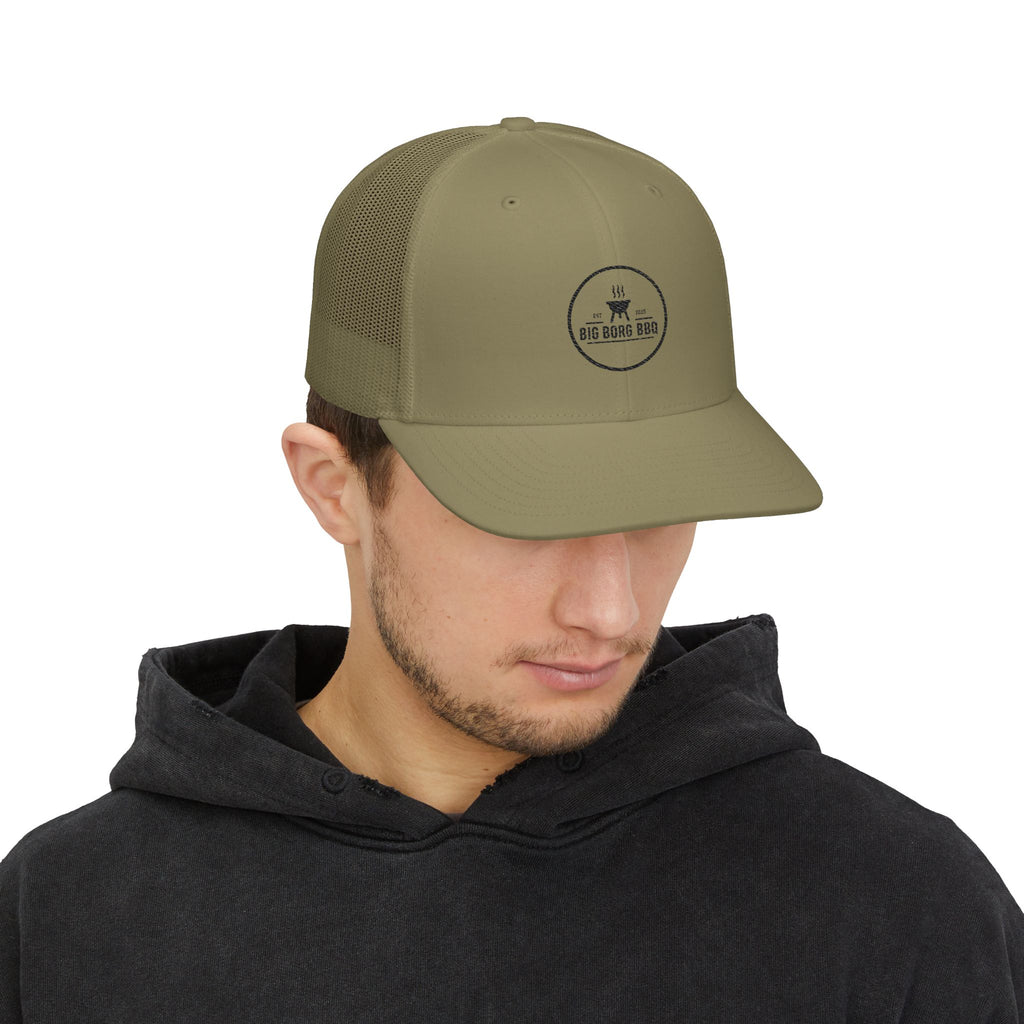 BBQ Grill Logo Trucker Cap — Big Burg BBQ Mesh Snapback