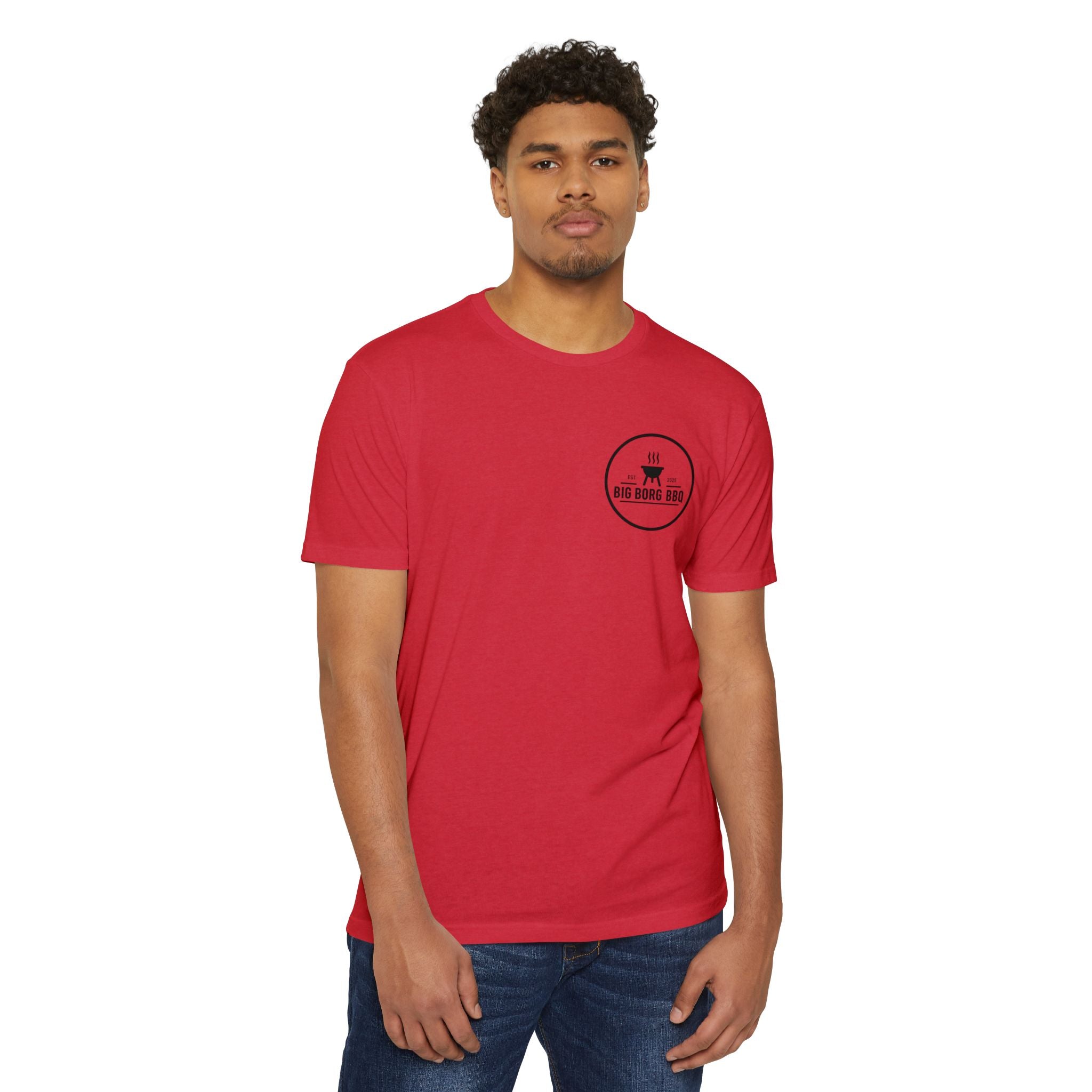 BBQ T-Shirt — "Rub It Til' Your Mouth Waters" Big Borg BBQ Grill Tee