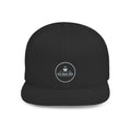 Flat Bill Snapback Hat — Minimal Blue Script Logo Cap