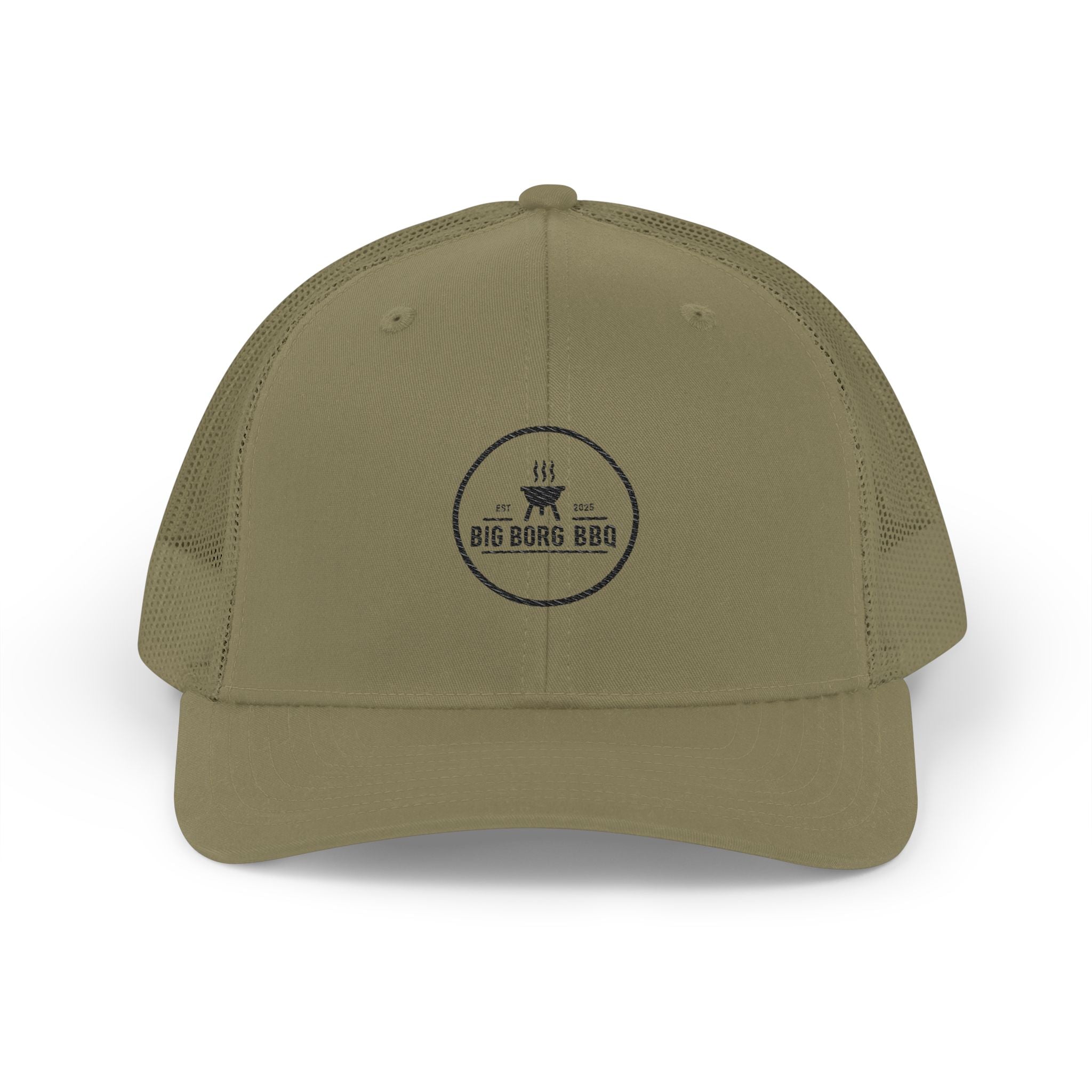 BBQ Grill Logo Trucker Cap — Big Burg BBQ Mesh Snapback